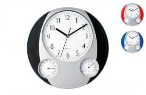Horloge publicitaire murale thermomètre à personnaliser à prix discount 