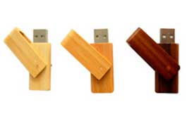 Clé USB personnalisée en bois avec clip pivotant
