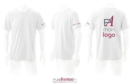 Tee shirt publicitaire keya MC 150 blanc pour homme