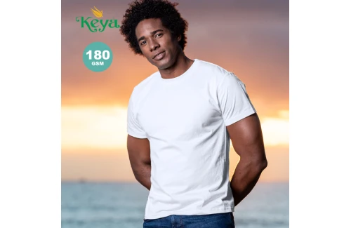T-shirt personnalisé blanc keya MC180 pour homme