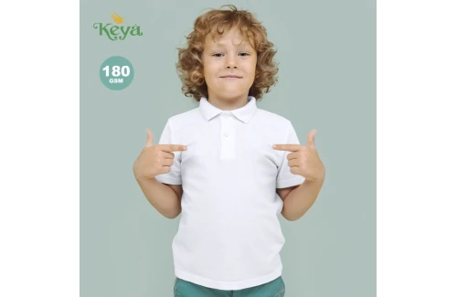 Polo personnalisé keya Blanc YPS180 pour enfant