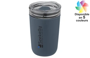 Mug isotherme en verre paroi extérieure plastique recyclé 420 ml
