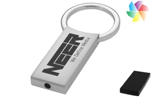 Porte-clés rectangulaire en métal Omar publicitaire personnalisé 
