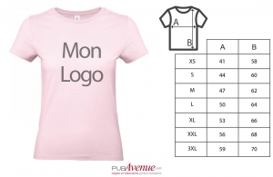 T-shirt personnalisé b&c exact 190 pour femme