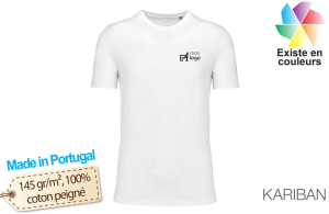 T-shirt blanc kariban no label fabrication européenne
