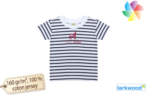 T-shirt marinière pour bébé à manches courtes personnalisé 