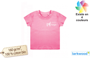 T-shirt bébé en coton biologique publicitaire personnalisé 