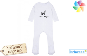 Pyjama bébé personnalisé coton léger blanc biologique