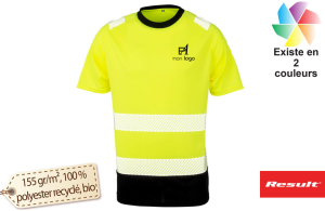 T-shirt de sécurité haute visibilité personnalisé recyclé écoresponsable 