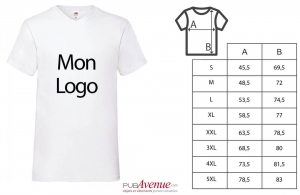 T-shirt col V fruit of the loom blanc pour homme