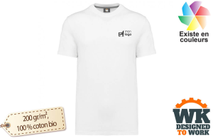 T-shirt de travail blanc en coton bio écoresponsable