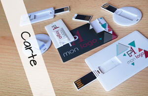 Clé USB publicitaire personnalisée format carte 