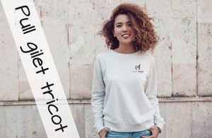 Pull, gilet, tricot publicitaire personnalisé pas cher 