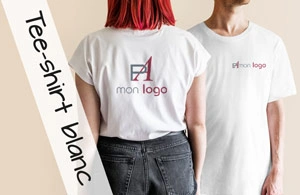 T-shirt publicitaire personnalisé blanc 