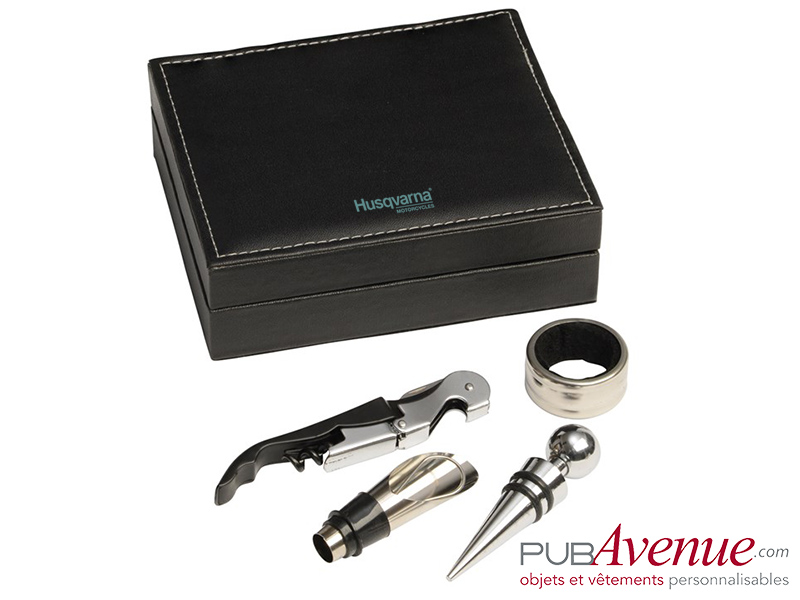 Coffret à vin personnalisé 4 pièces Coffret à vin personnalisé 4 pièces