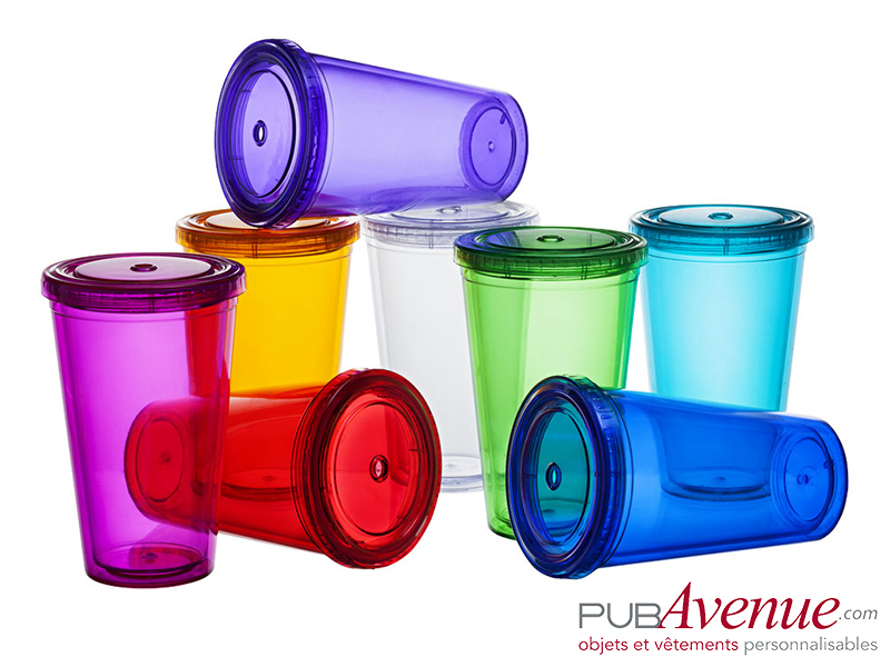 Gobelet personnalisable couvercle et paille Gobelet personnalisable couvercle et paille