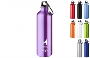 Gourde aluminium avec mousqueton publicitaire personnalisée pas chère 