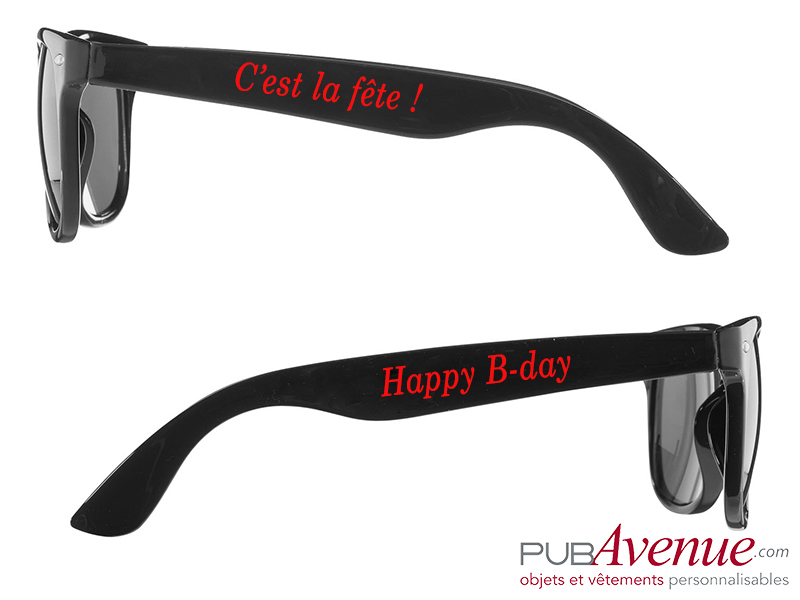 Lunettes de soleil personnalisés anniversaire Lunettes de soleil personnalisés mariage