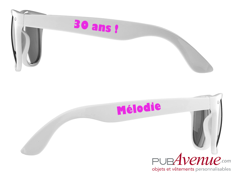 Lunettes de soleil personnalisés anniversaire Lunettes de soleil personnalisés mariage