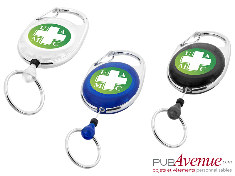 Clip porte badge publicitaire enrouleur Clip porte badge publicitaire enrouleur