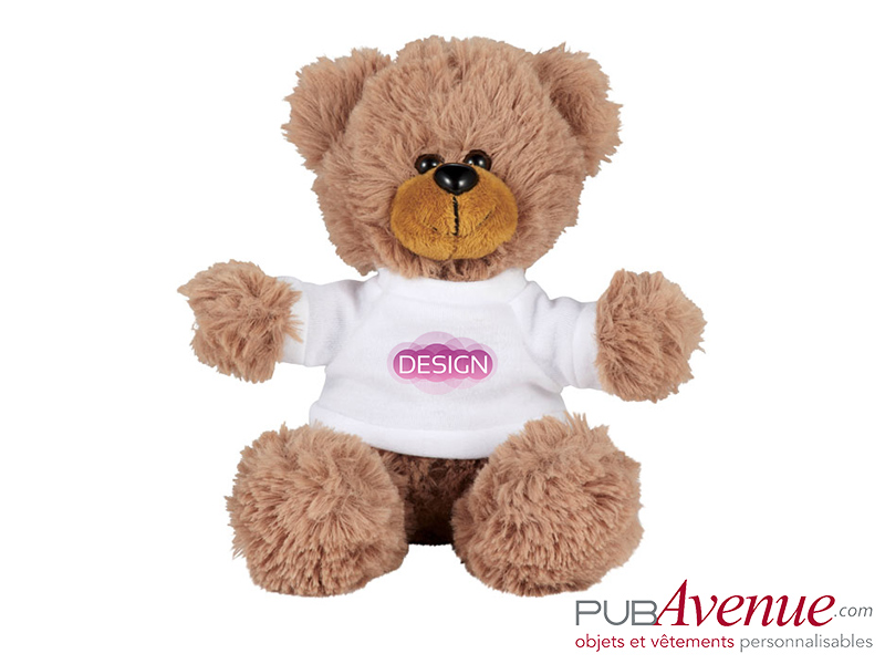 Doudou avec peluche personnalisé - Ourson rose