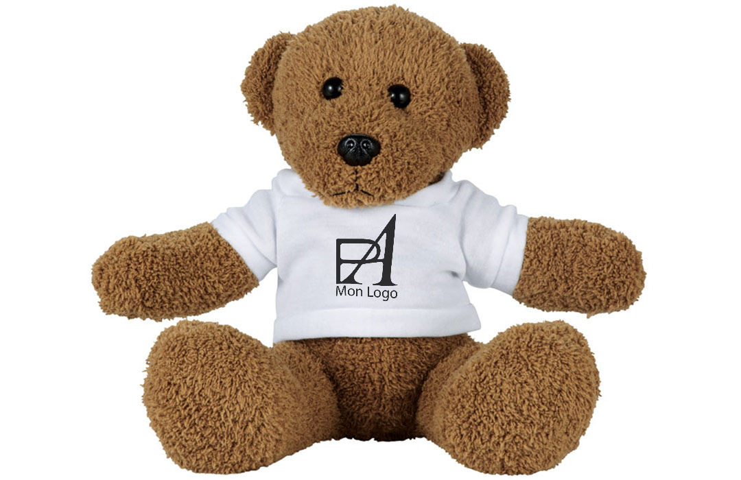 Peluche doudou personnalisé logo texte publicitaire pas cher