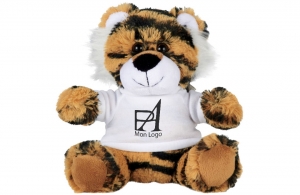 Peluche tigre personnalisé logo texte publicitaire 