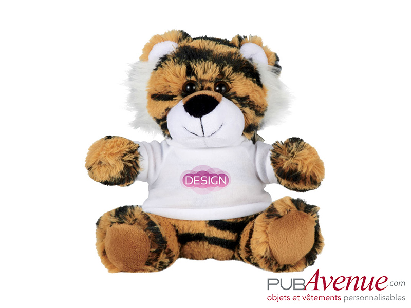 Peluche tigre personnalisé logo texte publicitaire pas cher