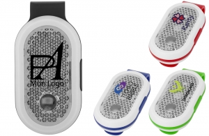 Lampe réfléchissante clip personnalisée sécurité routière logo publicitaire pas 