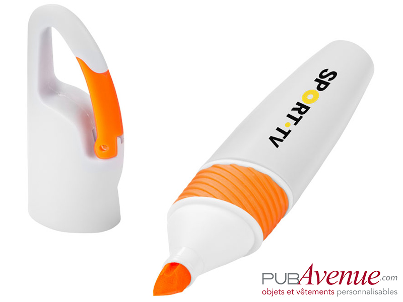 Surligneur mousqueton personnalisable fluo Surligneur mousqueton personnalisable fluo