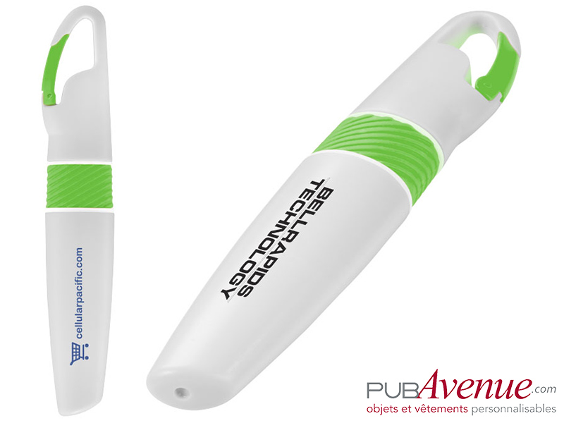Surligneur mousqueton fluo publicitaire Surligneur mousqueton fluo publicitaire