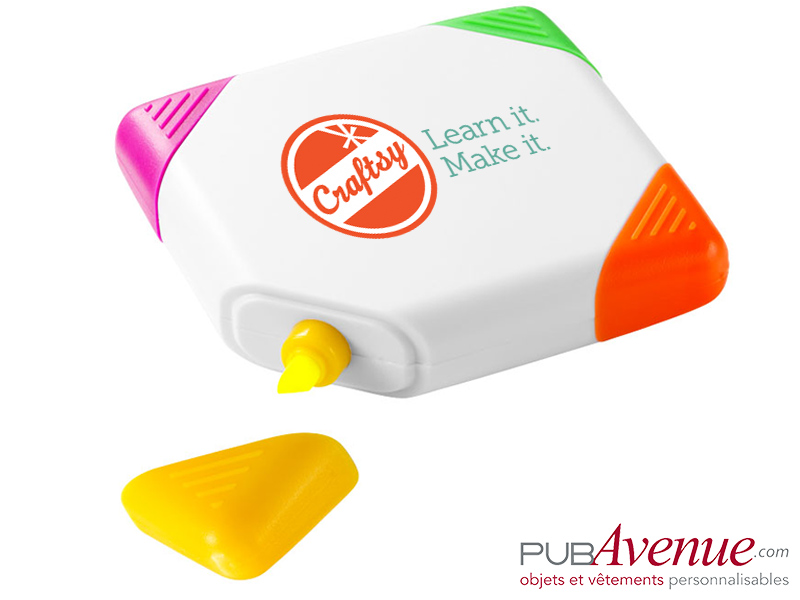 Surligneur carré feutre fluo personnalisable Surligneur carré feutre fluo personnalisable