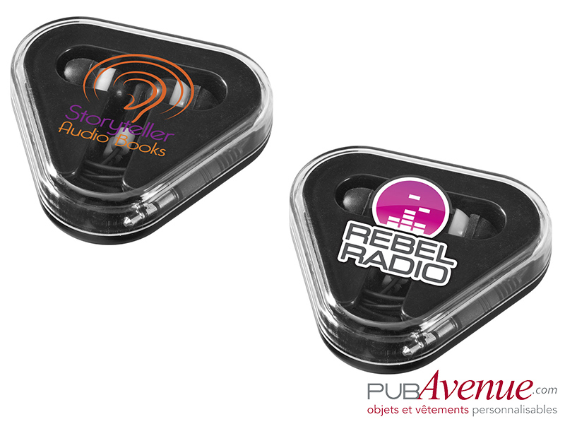 Écouteurs audio personnalisés boîte triangle Écouteurs audio personnalisés boîte triangle