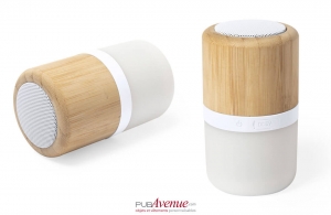 Enceinte Bluetooth en bois de bambou avec led