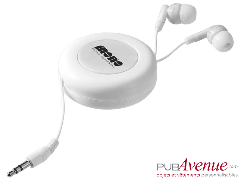 Écouteurs audio rétractables personnalisés Écouteurs audio rétractables personnalisés