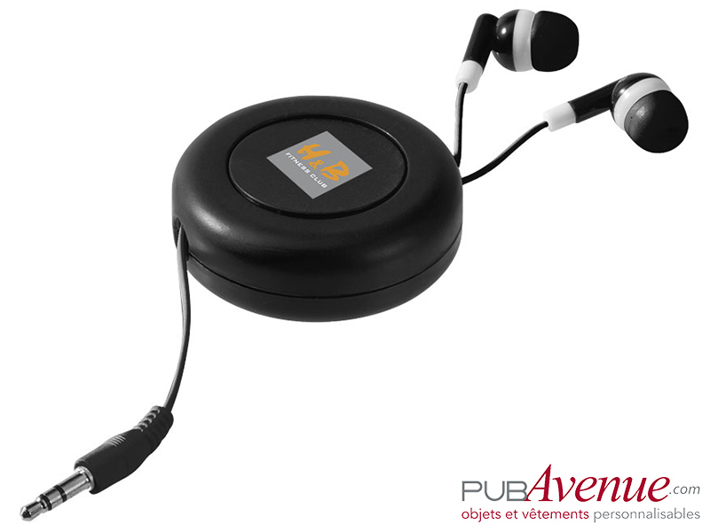 Écouteurs audio publicitaires rétractables Écouteurs audio publicitaires rétractables