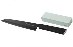 Couteau personnalisé avec pierre à aiguiser logo texte publicitaire 