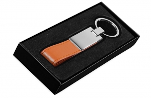 Porte-clés cuir à personnaliser plaque métal