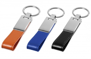 Porte-clés cuir à personnaliser plaque métal