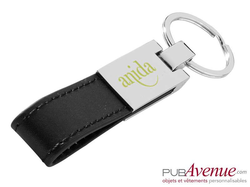 Porte-clés cuir personnalisable plaque métal Porte-clés cuir personnalisable plaque métal