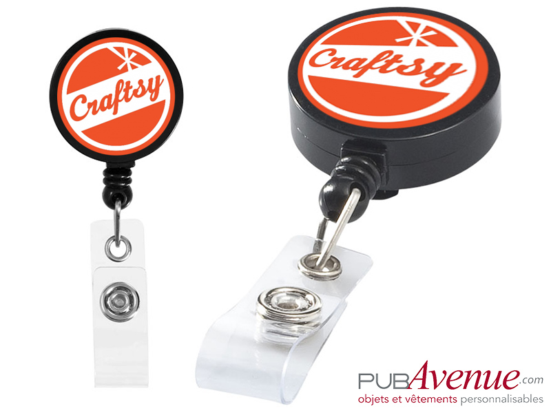 Porte badge enrouleur publicitaire clip Porte badge enrouleur publicitaire clip
