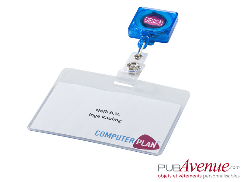 Porte badge clip extensible personnalisé Porte badge clip extensible personnalisé