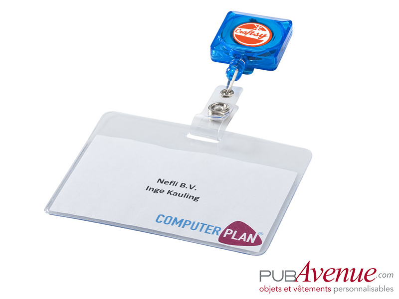 Porte badge clip extensible publicitaire Porte badge clip extensible publicitaire