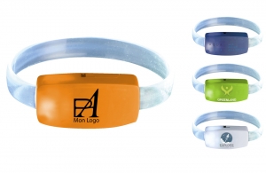Bracelet LED multifonction personnalisé sécurité routière logo publicitaire pas 