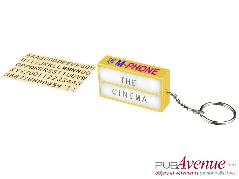 Porte-clés personnalisable lampe cinéma Porte-clés personnalisable lampe cinéma