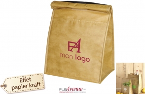 Grand sac isotherme livraison effet papier kraft publicitaire personnalisé 