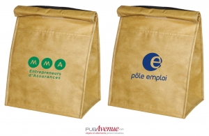 Grand sac isotherme de livraison effet papier kraft