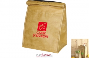Grand sac isotherme de livraison effet papier kraft