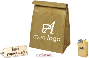 Sac de livraison isotherme effet papier kraft publicitaire personnalisé pas cher 