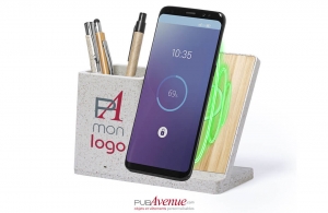 Station de recharge sans fil socle par induction publicitaire personnalisée 